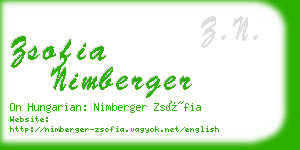 zsofia nimberger business card